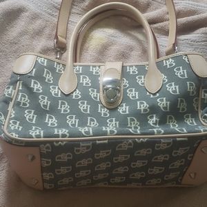 Donney and Bourke green grey sm double handle tote